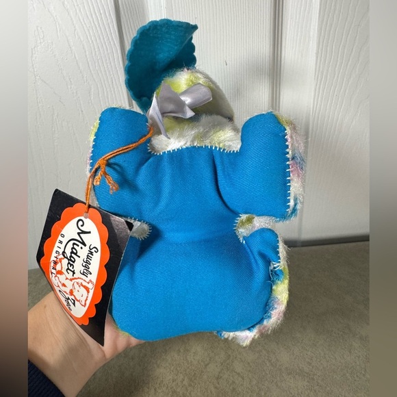 Vintage Snuggly Midget Zoo Spotty Blue Firm Bunny Felt Floppy Ears - Picture 6 of 8